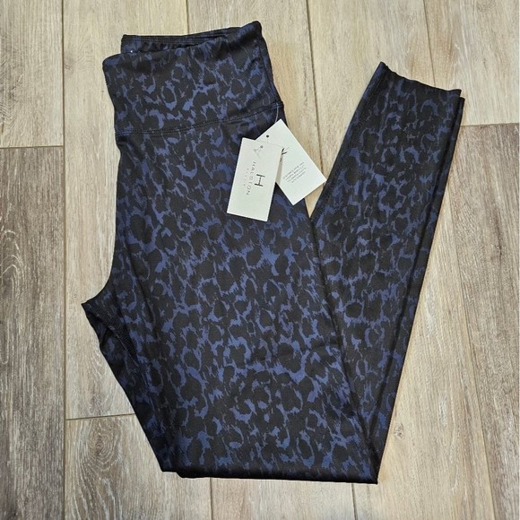 H by Halston Pants - Halston High Rise Leggings Blue Animal Print Leopard Blue Women's Medium